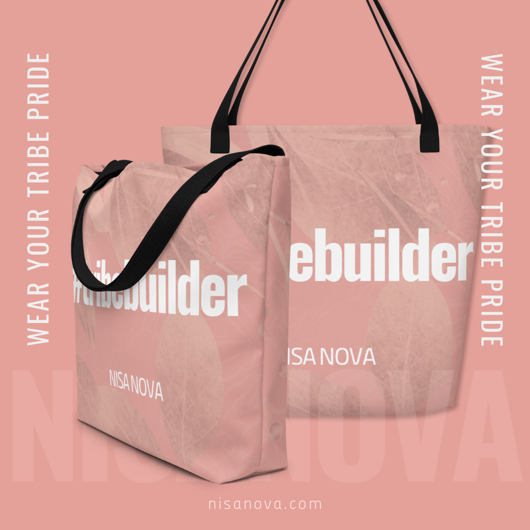 NisaNova Pink All-Over Print Large Tote Bag