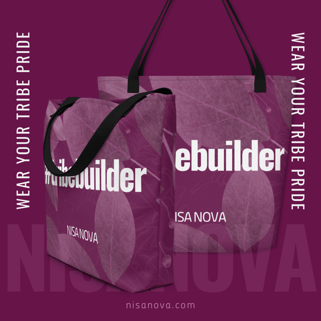 NisaNova Purple All-Over Print Large Tote Bag