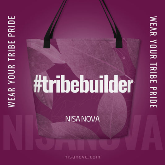 NisaNova Purple All-Over Print Large Tote Bag