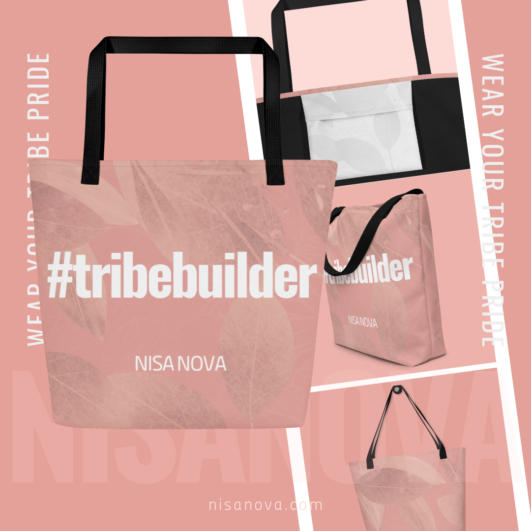 NisaNova Pink All-Over Print Large Tote Bag