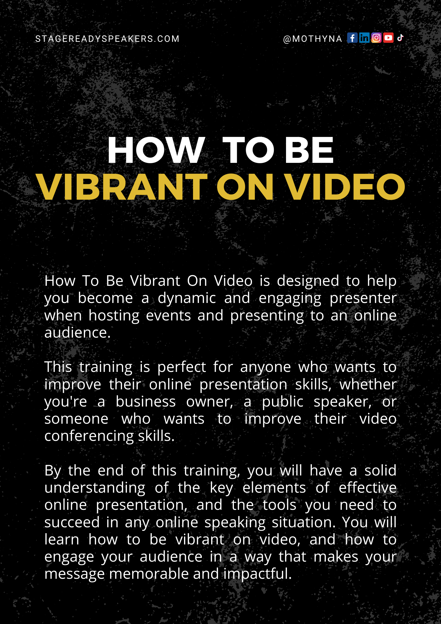 How To Be Vibrant On Video Training